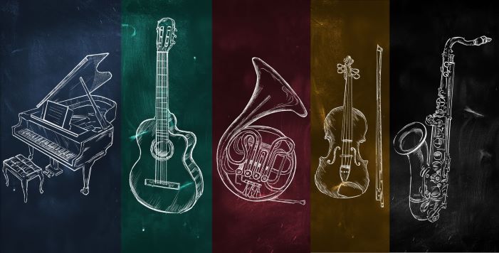 art-instruments-music-colorful-blackboard