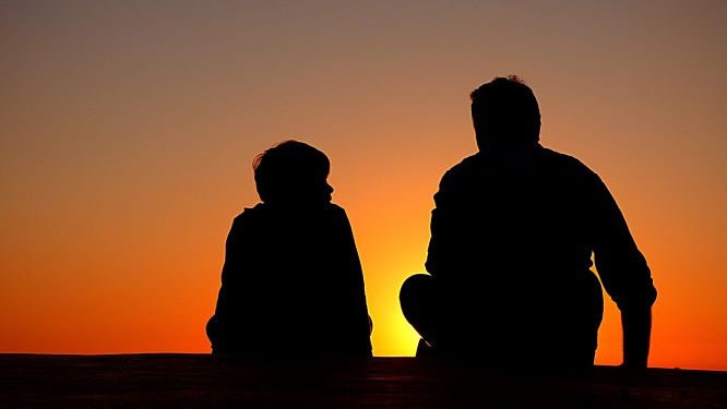 Silhouette of a Father and Son