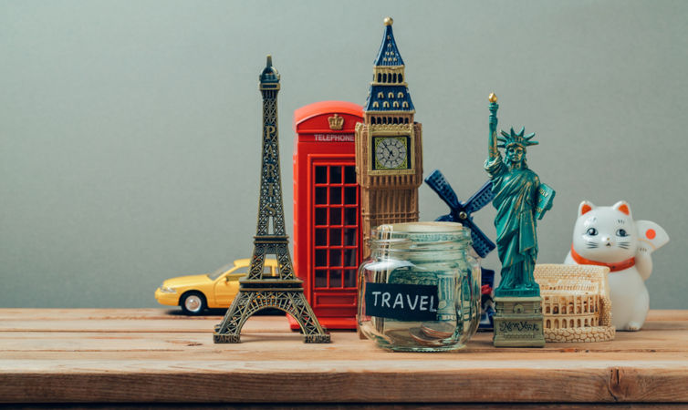 Collecting travel souvenirs from your holidays for keepsakes